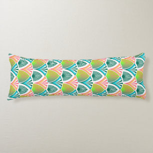 Geometrisch patroon met palmbladeren en -bloemen lichaamskussen