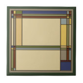 Geometrisch patroon met prachtige Groene Kunsten Tegeltje (Voorkant)