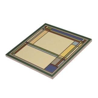 Geometrisch patroon met prachtige Groene Kunsten Tegeltje