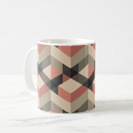 Geometrisch patroon met retro kleurenpalet koffiemok