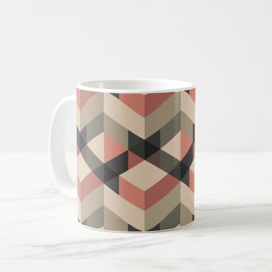 Geometrisch patroon met retro kleurenpalet koffiemok (Voorkant links)