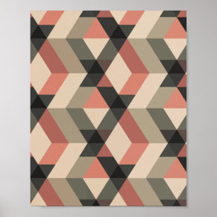 Geometrisch patroon met retro kleurenpalet poster