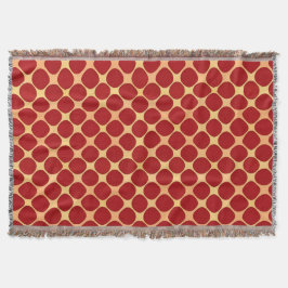 Geometrisch patroon met rode cirkels deken