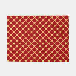 Geometrisch patroon met rode cirkels deurmat