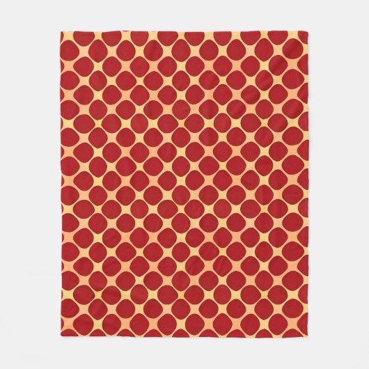 Geometrisch patroon met rode cirkels fleece deken (Voorkant)
