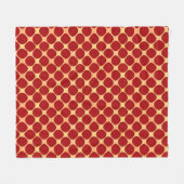 Geometrisch patroon met rode cirkels fleece deken (Voorkant (Horizontaal))