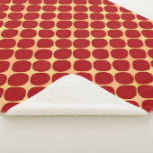 Geometrisch patroon met rode cirkels sherpa deken (3/4)