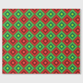 Geometrisch patroon met rode en groene kerst cadeaupapier (Vlak)