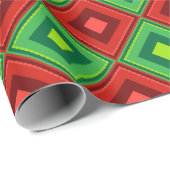 Geometrisch patroon met rode en groene kerst cadeaupapier (Rol Hoek)
