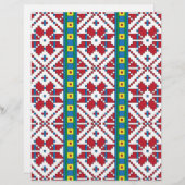 Geometrisch patroon met trale rode, blauwe en witt briefhoofd ontwerp (Voorkant / Achterkant)