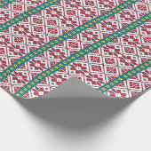 Geometrisch patroon met trale rode, blauwe en witt cadeaupapier (Hoek)