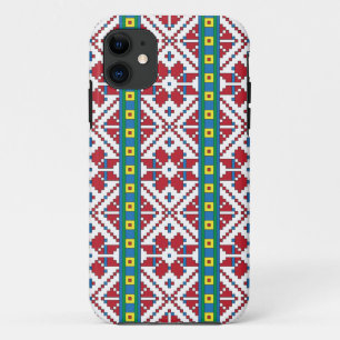 Geometrisch patroon met trale rode, blauwe en witt Case-Mate iPhone case