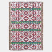 Geometrisch patroon met trale rode, blauwe en witt deken (Voorkant Verticaal)