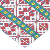 Geometrisch patroon met trale rode, blauwe en witt korte tafelloper (Hoek)