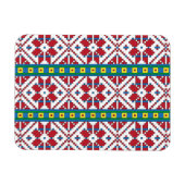 Geometrisch patroon met trale rode, blauwe en witt magneet (Horizontaal)