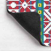 Geometrisch patroon met trale rode, blauwe en witt muismat (Hoek)