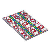 Geometrisch patroon met trale rode, blauwe en witt notitieboek (Rechterzijde)