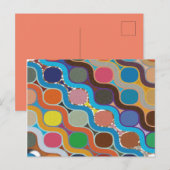 Geometrisch patroon met uniek gepositioneerd kleur feestdagenkaart (Voorkant / Achterkant)