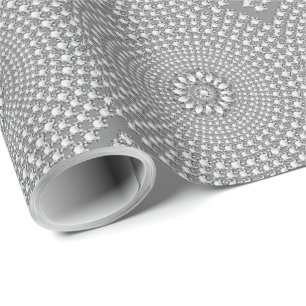 Geometrisch patroon met witte diamanten cadeaupapier