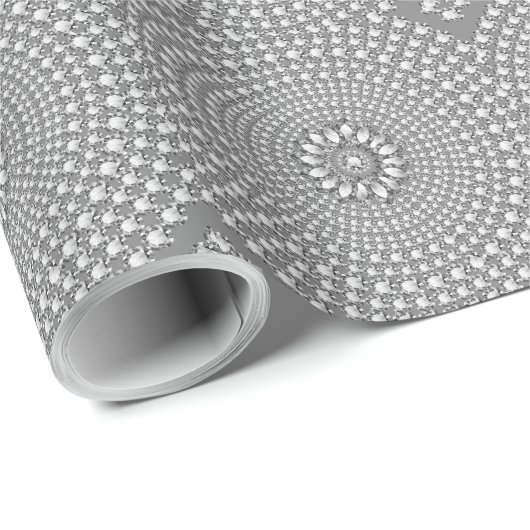 Geometrisch patroon met witte diamanten cadeaupapier (Rol Hoek)