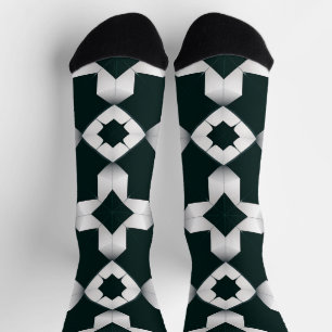 Geometrisch patroon met witte kruizen sokken