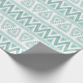Geometrisch patroon met zachte groene tribale cadeaupapier (Hoek)