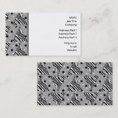 Geometrisch patroon met Zebrastrips en Stippen. Visitekaartje (Voorkant / Achterkant)