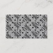 Geometrisch patroon met Zebrastrips en Stippen. Visitekaartje (Achterkant)