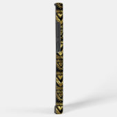 Geometrisch patroon met zwarte en gouden tribaal samsung galaxy hoesje (Rechterkant)