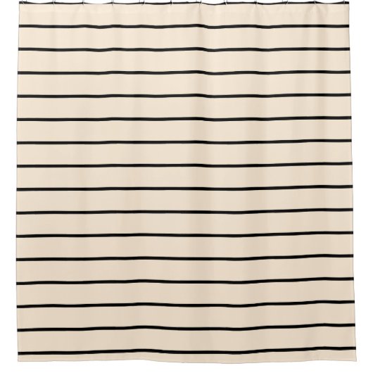 Geometrisch patroon met zwarte en ivoren strips douchegordijn (Voorkant)