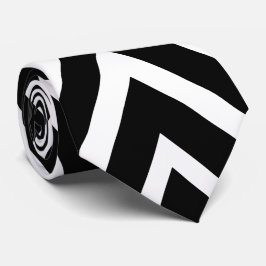 Geometrisch patroon met zwarte en witte diamant stropdas