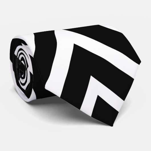 Geometrisch patroon met zwarte en witte diamant stropdas (Opgerold)