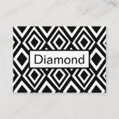 Geometrisch patroon met zwarte en witte diamant visitekaartje (Voorkant)
