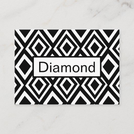 Geometrisch patroon met zwarte en witte diamant visitekaartje (Voorkant)