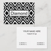 Geometrisch patroon met zwarte en witte diamant visitekaartje (Voorkant / Achterkant)