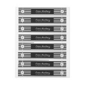Geometrisch patroon met zwarte en witte strepen adreslabel wikkel (Vel)