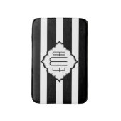 Geometrisch patroon met zwarte en witte strepen badmat (Voorkant Verticaal)