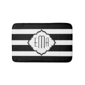 Geometrisch patroon met zwarte en witte strepen badmat (Voorkant)