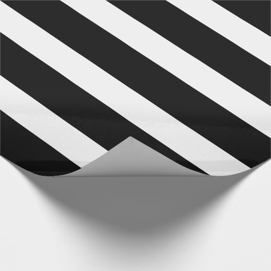 Geometrisch patroon met zwarte en witte strepen cadeaupapier (Hoek)