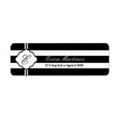 Geometrisch patroon met zwarte en witte strepen etiket (Voorkant)