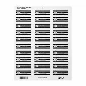 Geometrisch patroon met zwarte en witte strepen etiket (Full Sheet)