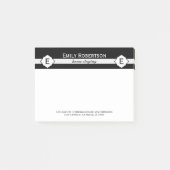 Geometrisch patroon met zwarte en witte strepen post-it® notes (Voorkant)
