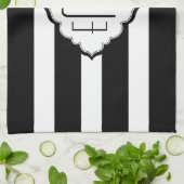 Geometrisch patroon met zwarte en witte strepen theedoek (Gevouwen)