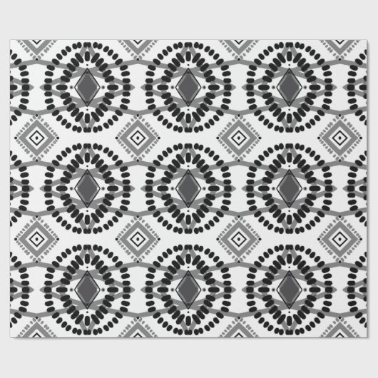 Geometrisch patroon met zwarte en witte stroom cadeaupapier (Vlak)