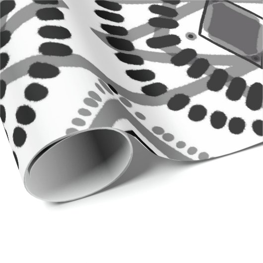 Geometrisch patroon met zwarte en witte stroom cadeaupapier (Rol Hoek)