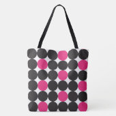 Geometrisch patroon met zwarte Stippen Tote Bag (Achterkant)