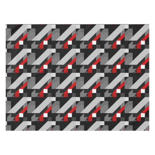 Geometrisch patroon met zwarte tinten en rode kleu tafelkleed (Voorkant (Horizontaal))
