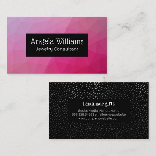 Geometrisch patroon | Metallic Shimmer Visitekaartje (Voorkant / Achterkant)