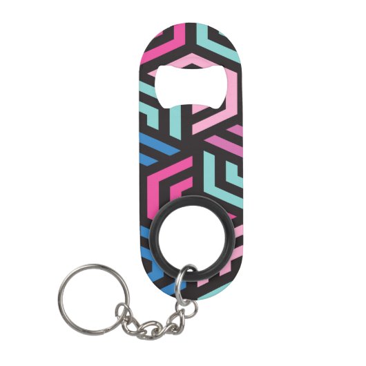 Geometrisch patroon mini flessenopener (Voorkant)