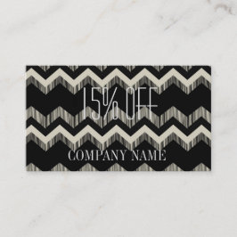 Geometrisch Patroon Mode Zwart-wit Chevron Visitekaartje